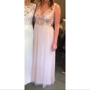 BHLDN Adrianna Papell Hibiscus Dress - Blush; 8